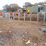 construction site of a retaining wall